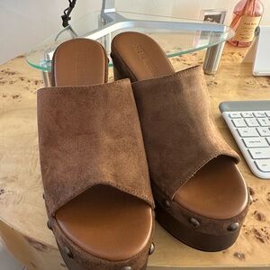 Steve Madden Brown Suede Mules